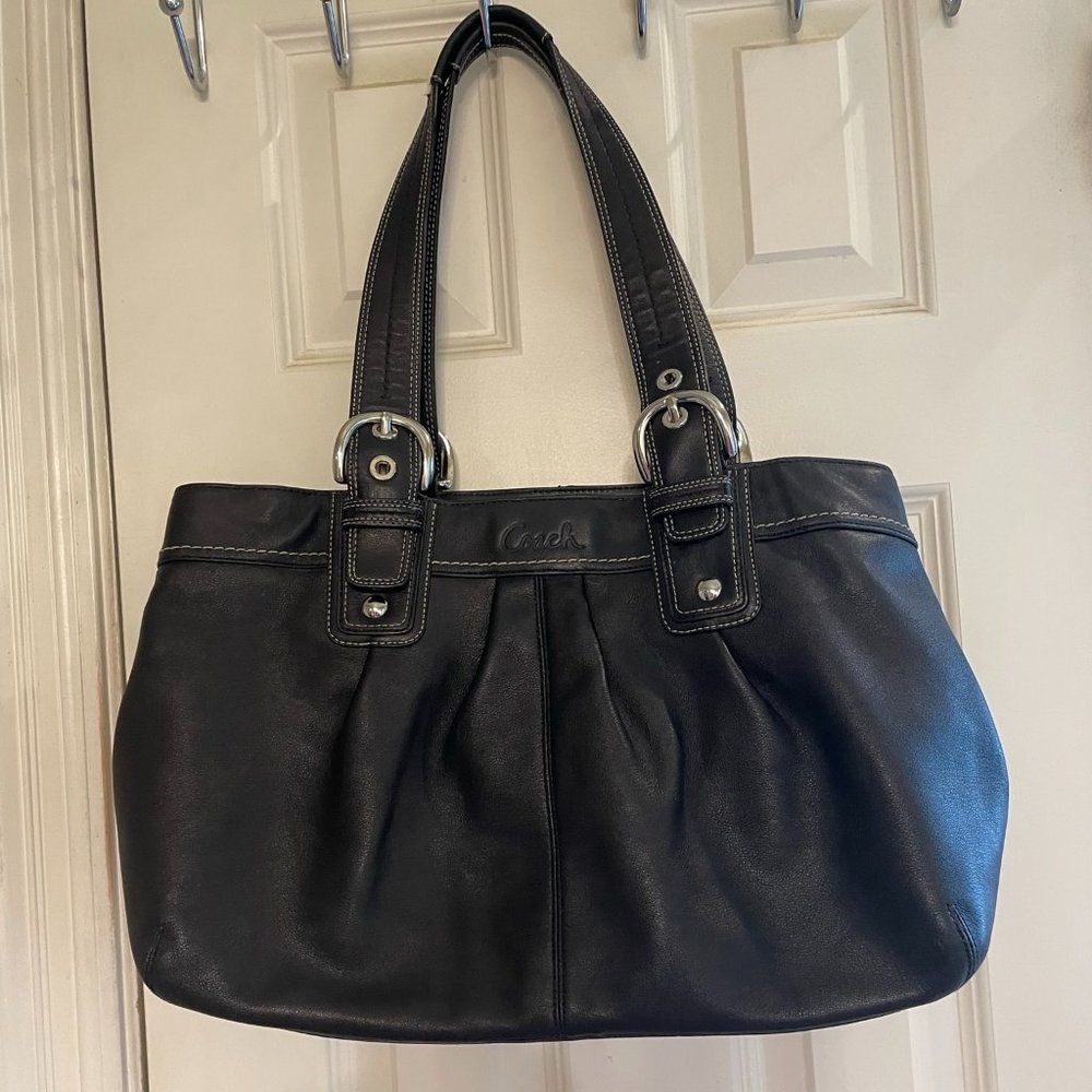 Coach Handbag, Soft Beautiful Black Leather, Clean Inside